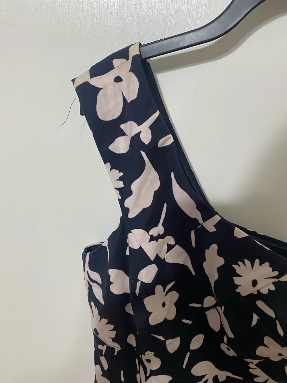 kate spade Navy and Light Pink One-Shoulder Floral Dress